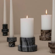 Mette Ditmer MARBLE Blockljusstake, Svart/grå - Azalea Home