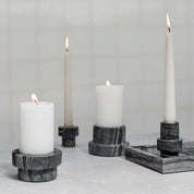 Mette Ditmer MARBLE Blockljusstake, Svart/grå - Azalea Home