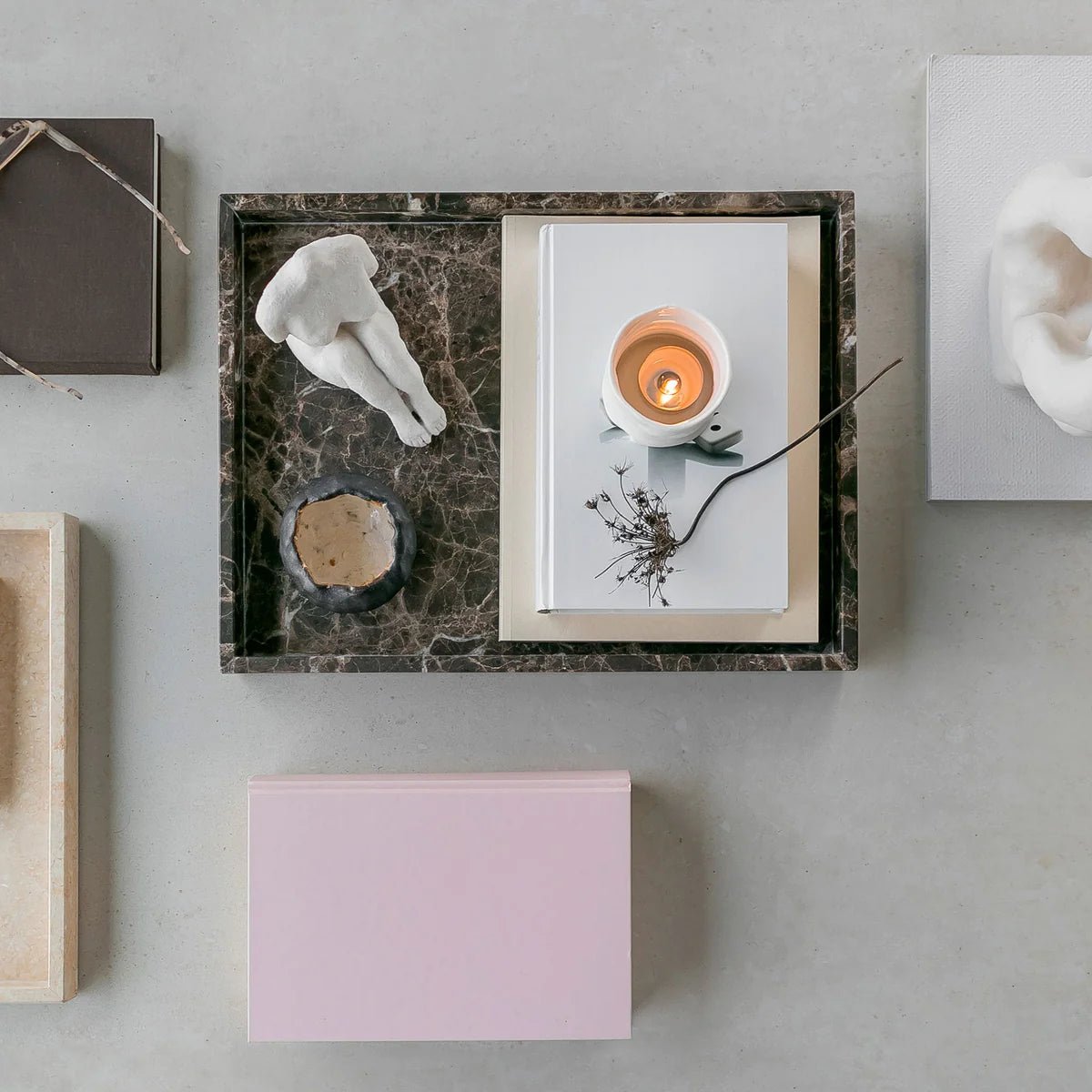 Mette Ditmer MARBLE Bricka, Brun - Azalea Home