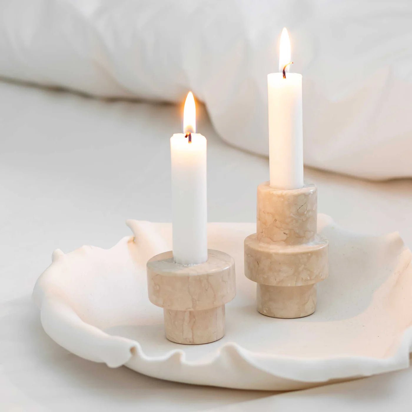 Mette Ditmer MARBLE Ljusstake, Sand - Azalea Home