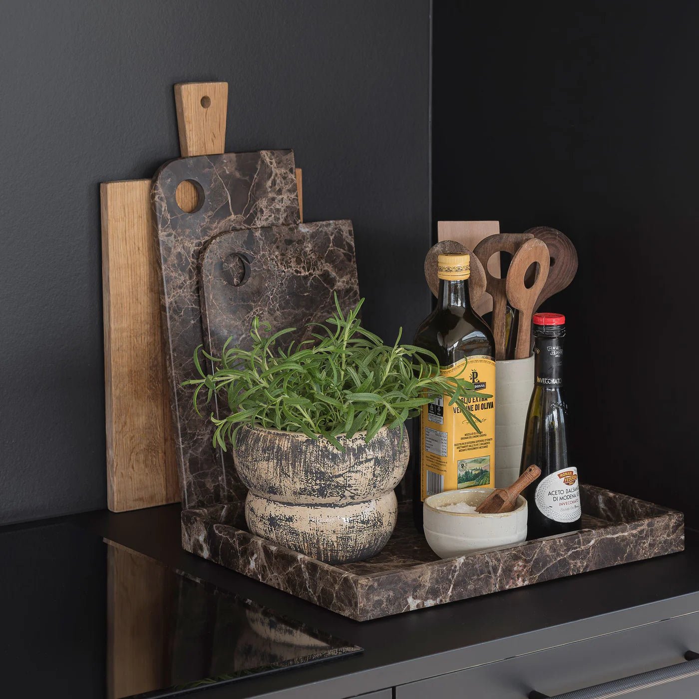 Mette Ditmer MARBLE Serveringsbricka, Brun - Azalea Home