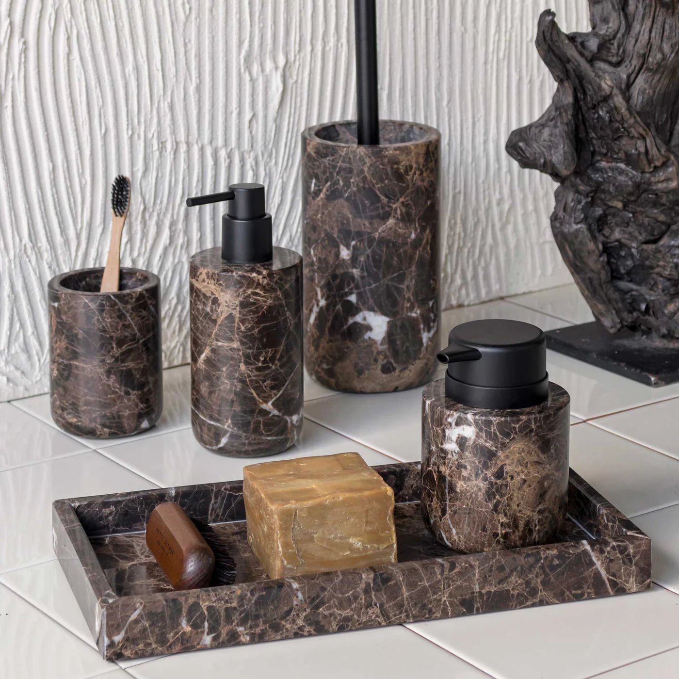 Mette Ditmer MARBLE Toalettborste, Brun - Azalea Home