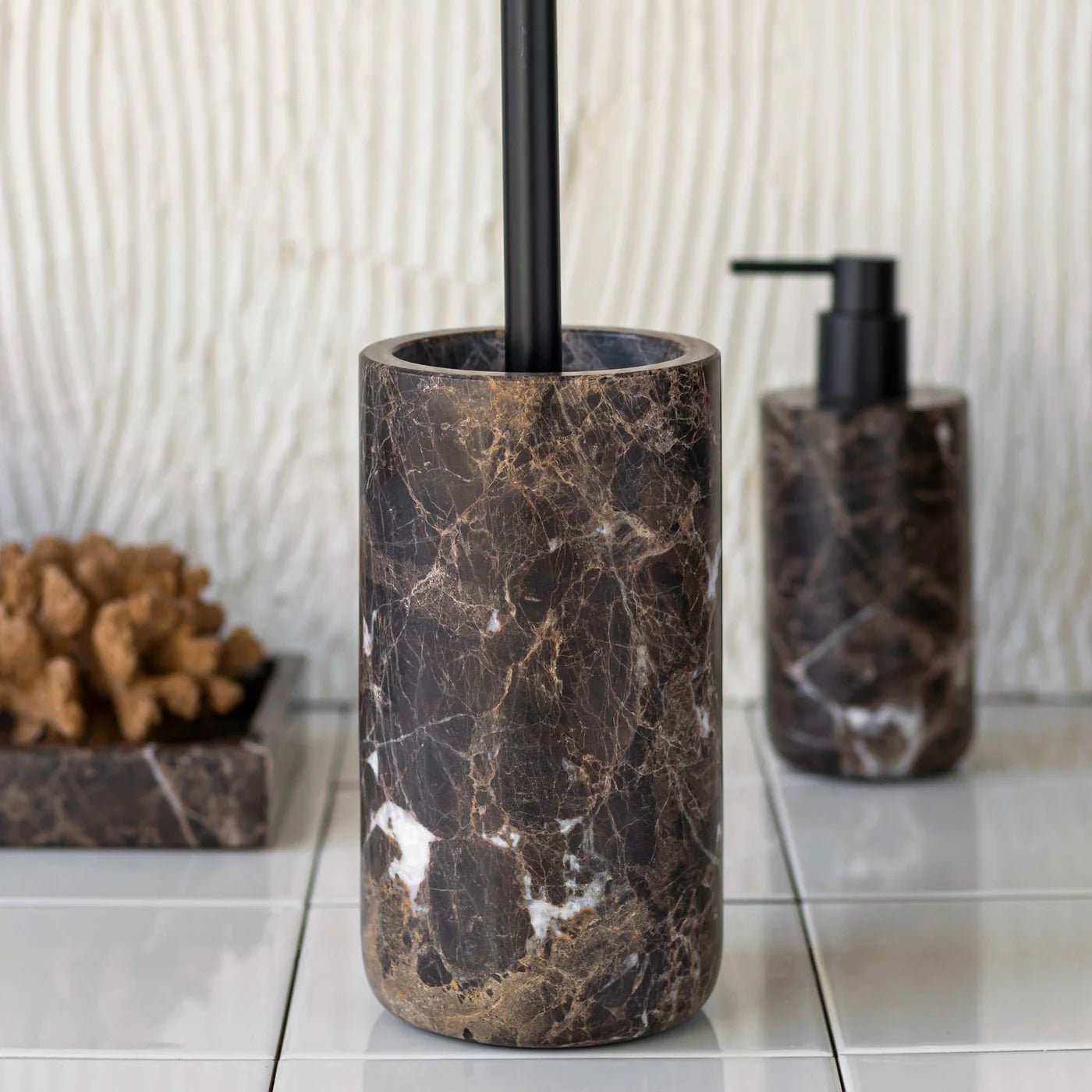 Mette Ditmer MARBLE Toalettborste, Brun - Azalea Home