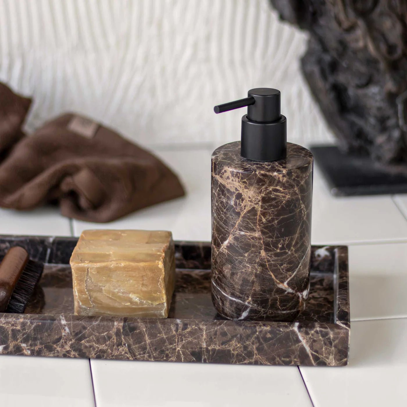 Mette Ditmer MARBLE Tvålpump, Brun - Azalea Home
