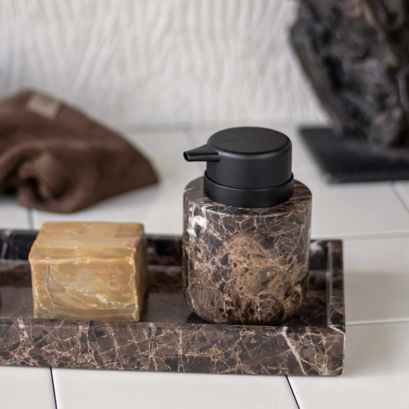 Mette Ditmer MARBLE Tvålpump, Brun - Azalea Home