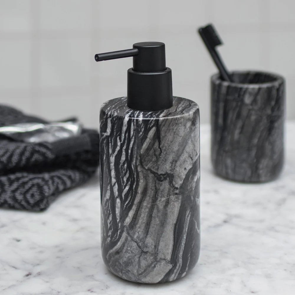 Mette Ditmer MARBLE Tvålpump, Svart/grå - Azalea Home