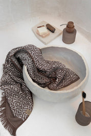Mette Ditmer MOROCCO Badhandduk 70x135, Chocolate / Off - white - Azalea Home