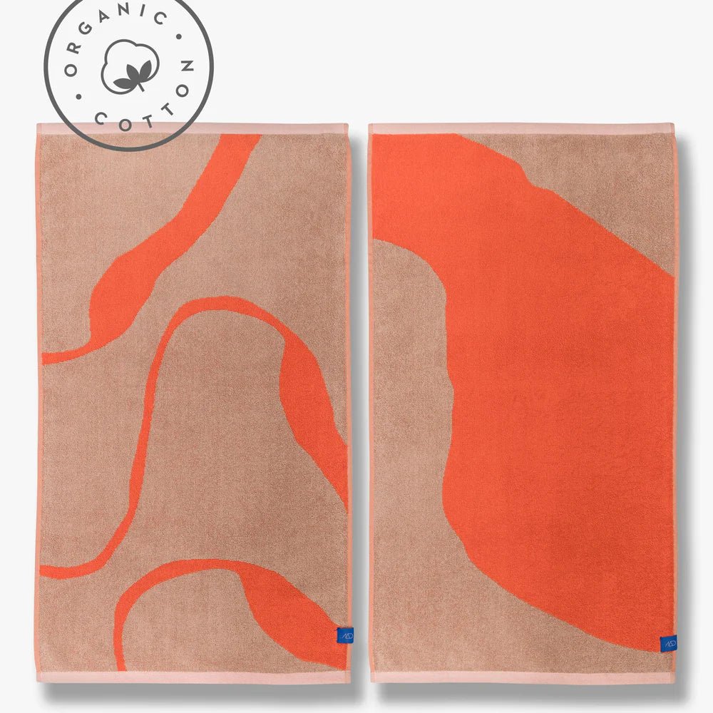 Mette Ditmer NOVA ARTE Badhandduk 70x133, Latte / Orange - Azalea Home