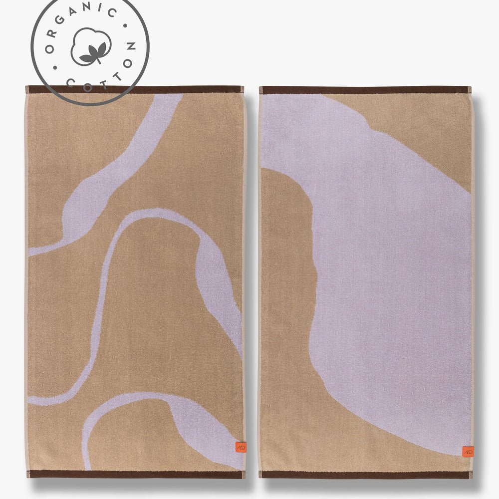 Mette Ditmer NOVA ARTE Badhandduk 70x133, Sand / Lila - Azalea Home
