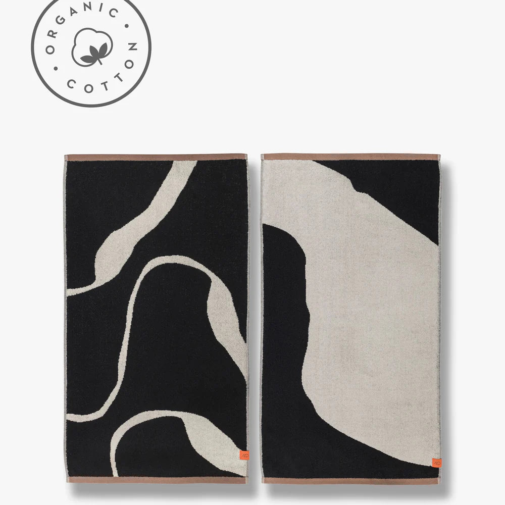 Mette Ditmer NOVA ARTE Badhandduk 70x133, Svart / Off - white - Azalea Home
