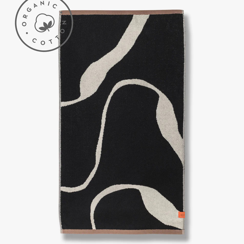 Mette Ditmer NOVA ARTE Gästhandduk 2 - pack 40x55, Svart / Off - white - Azalea Home