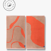 Mette Ditmer NOVA ARTE Handduk 2 - pack 50x90, Latte / Orange - Azalea Home