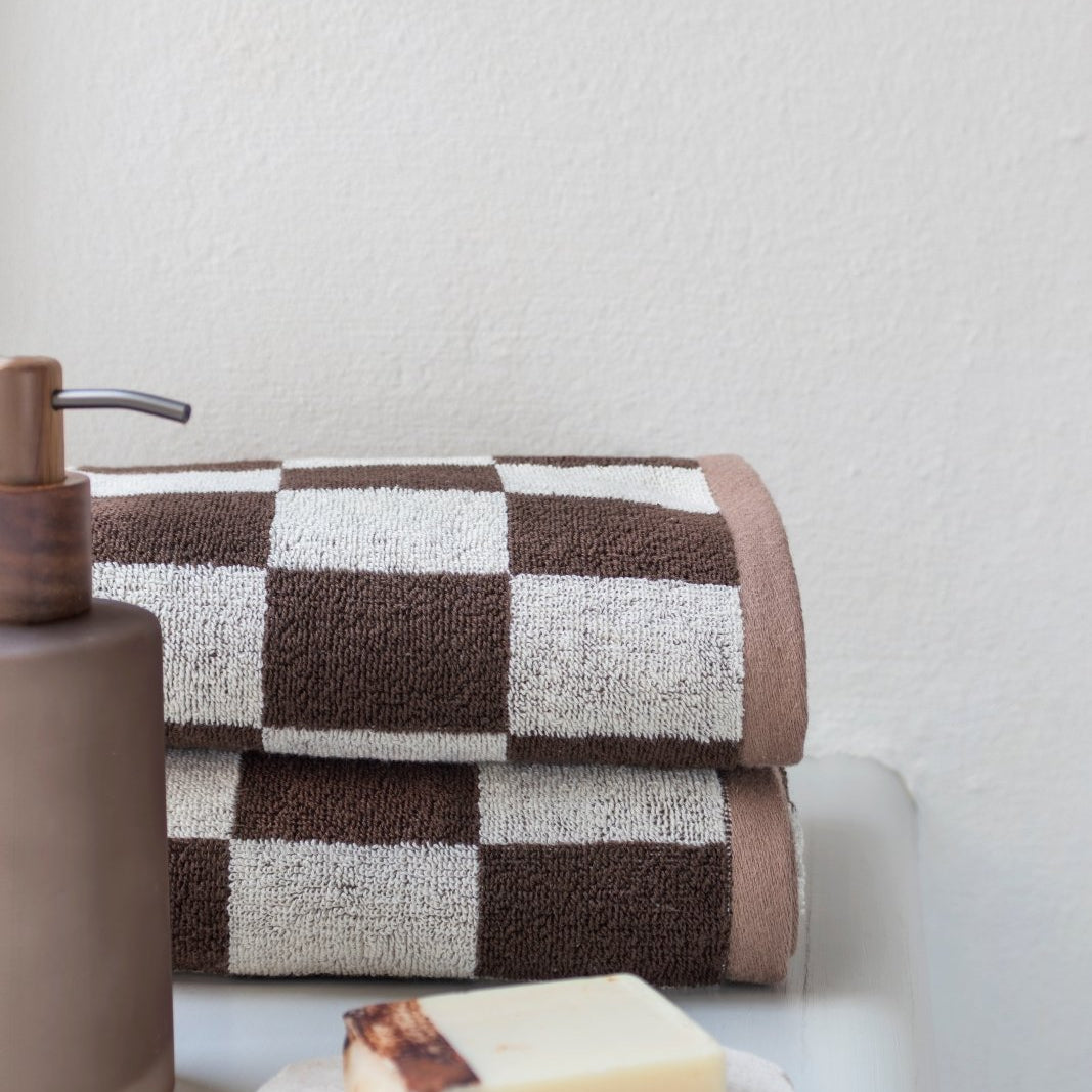 Mette Ditmer RETRO Gästhandduk 2 - pack 40x55, Chocolate - Azalea Home
