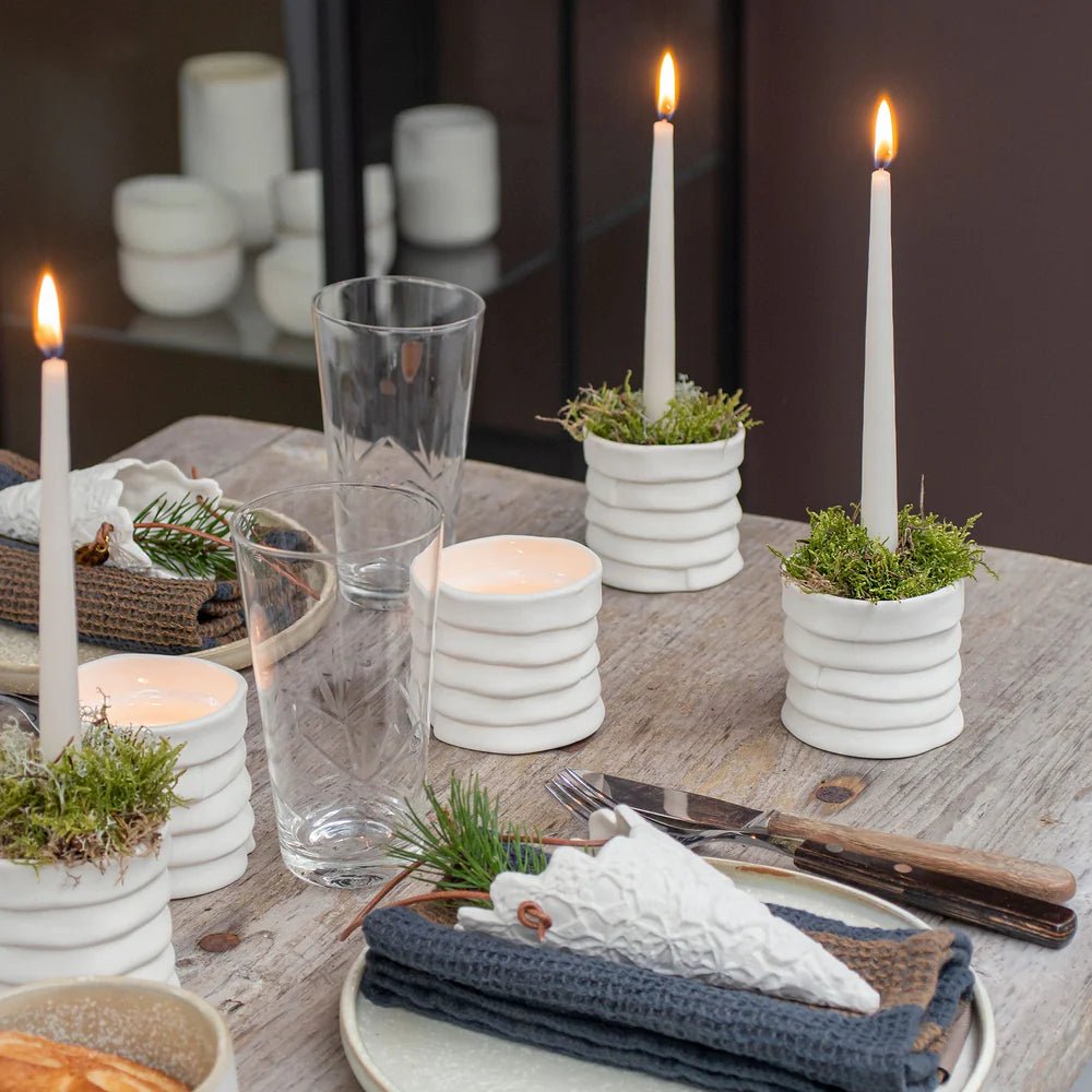 Mette Ditmer RIBBON Ljuslykta 2 - pack, Off - white - Azalea Home