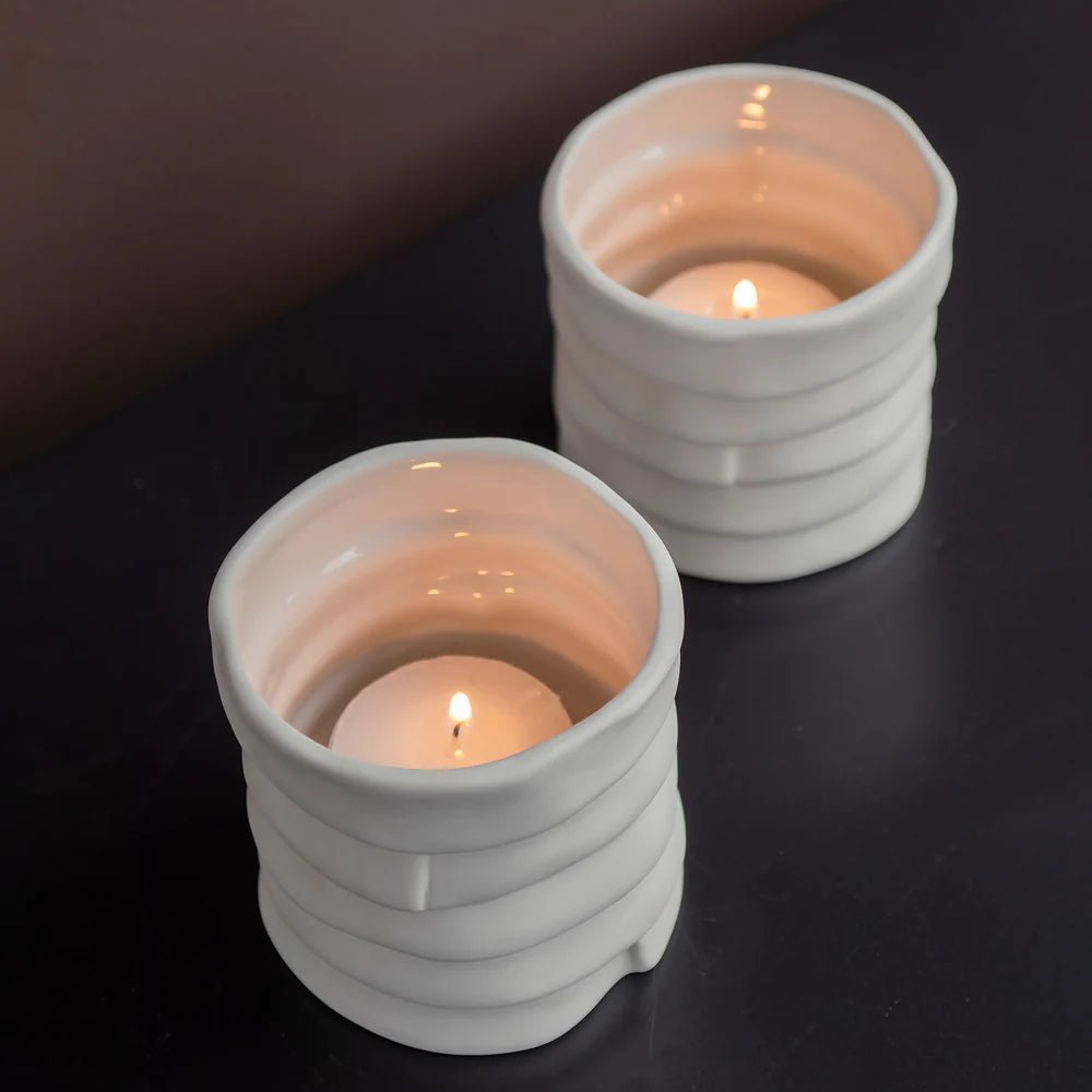 Mette Ditmer RIBBON Ljuslykta 2 - pack, Off - white - Azalea Home