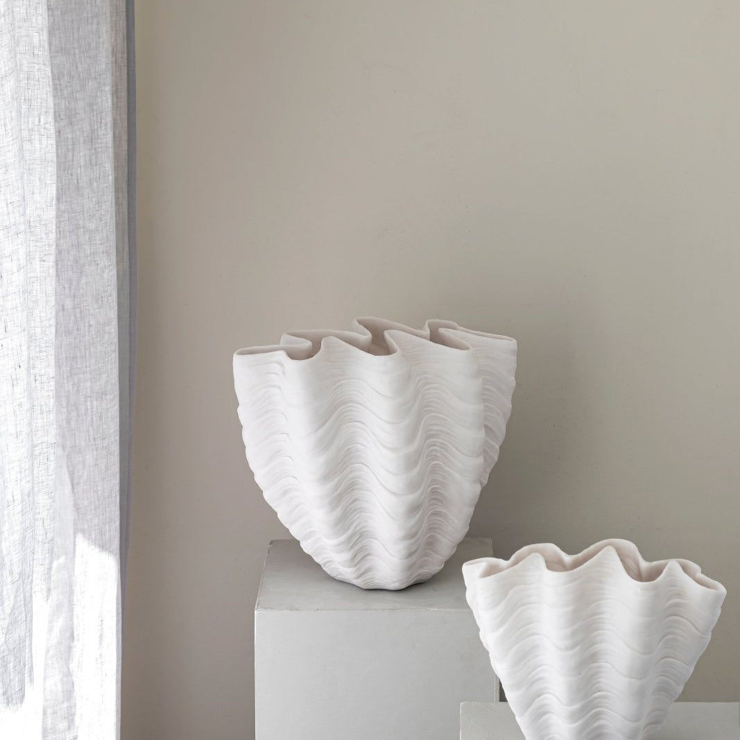 Mette Ditmer SHELL Vas, Off - white - Azalea Home