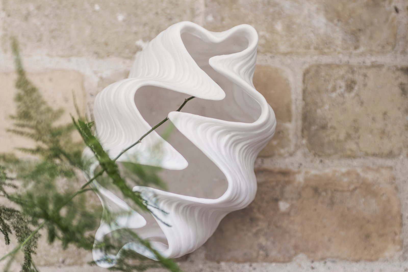 Mette Ditmer SHELL Vas, Off - white - Azalea Home