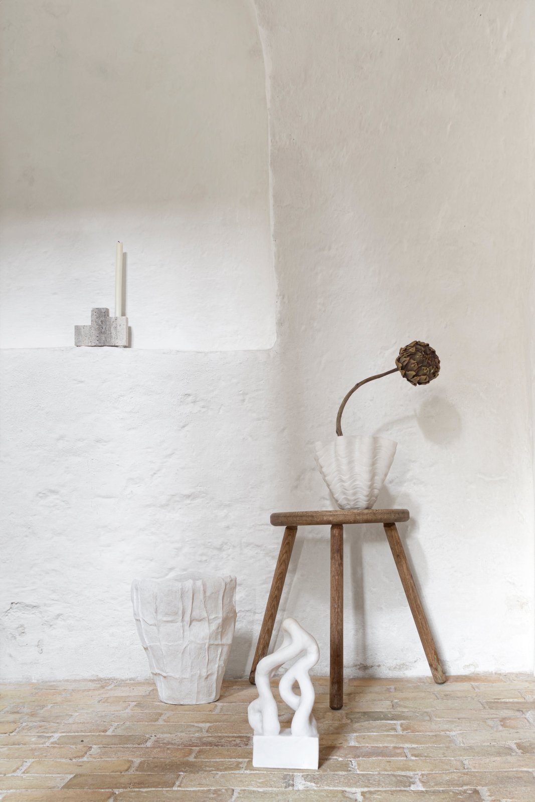 Mette Ditmer SHELL Vas, Off - white - Azalea Home