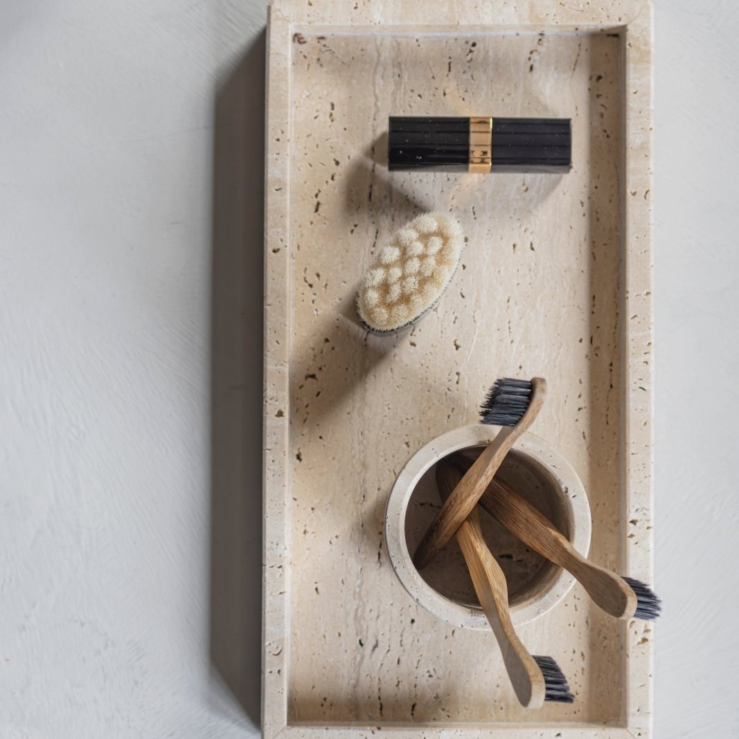 Mette Ditmer TRAVERTINE Dekorationsbricka, Linne - Azalea Home