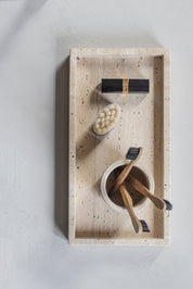 Mette Ditmer TRAVERTINE Dekorationsbricka, Linne - Azalea Home