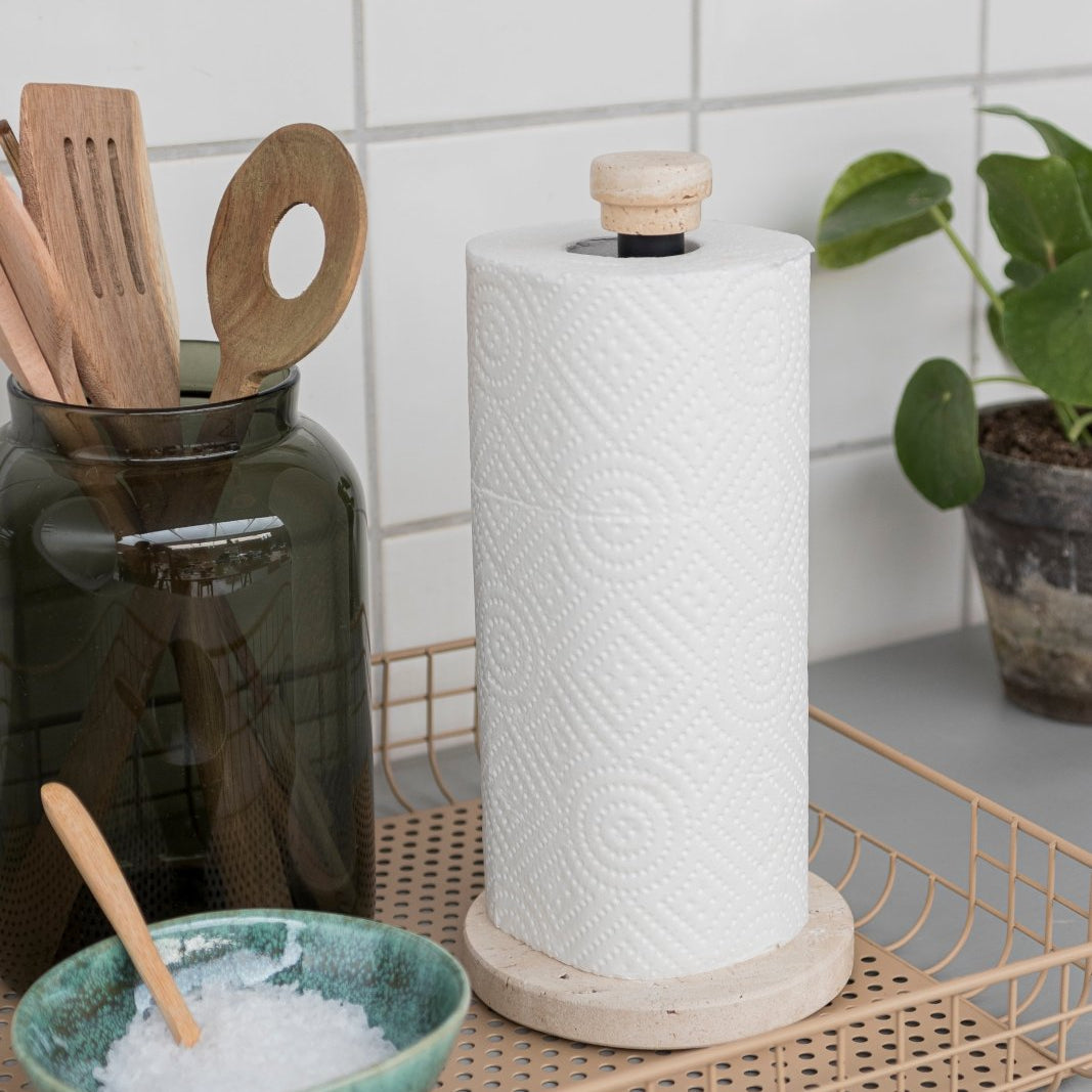 Mette Ditmer TRAVERTINE Köksrullehållare, Linne - Azalea Home