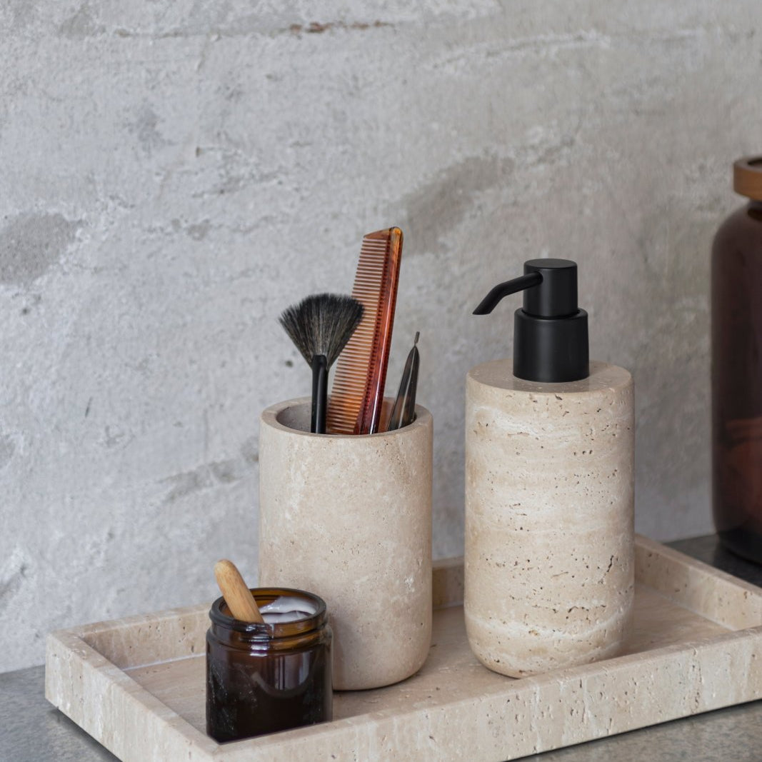 Mette Ditmer TRAVERTINE Tandborstmugg, Linne - Azalea Home