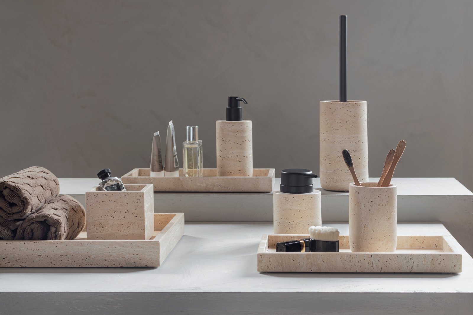Mette Ditmer TRAVERTINE Toalettborste, Linne - Azalea Home