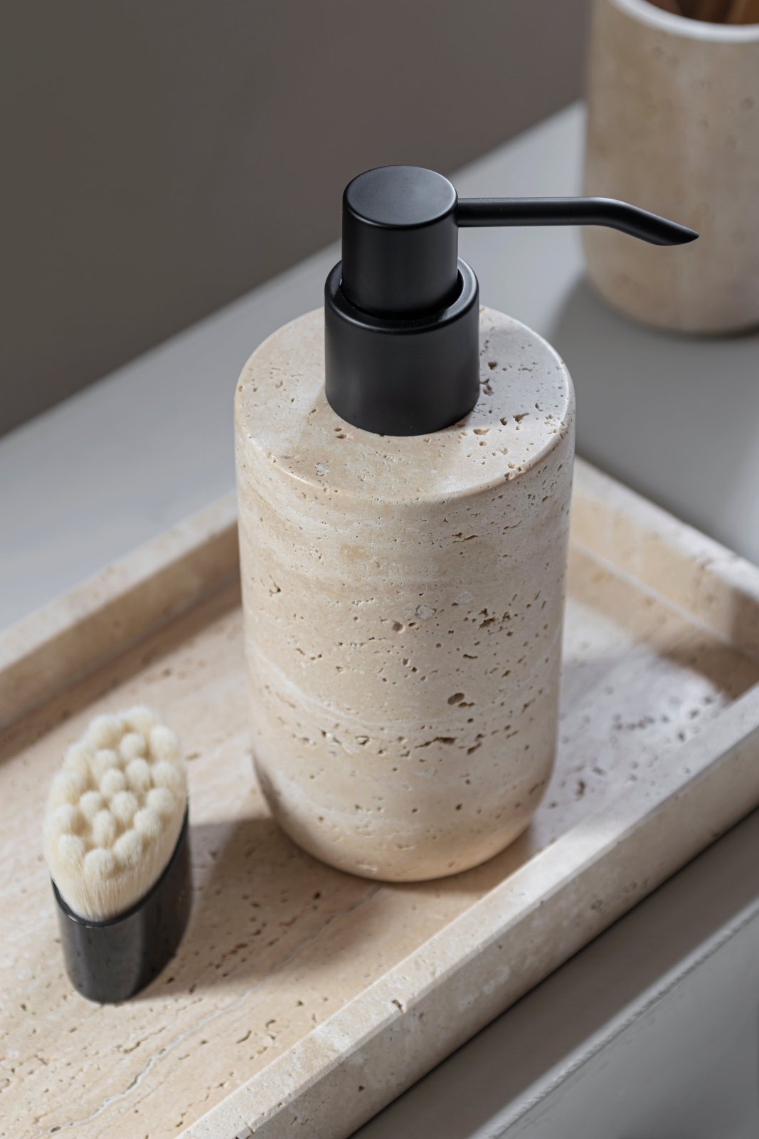 Mette Ditmer TRAVERTINE Tvålpump, Linne - Azalea Home