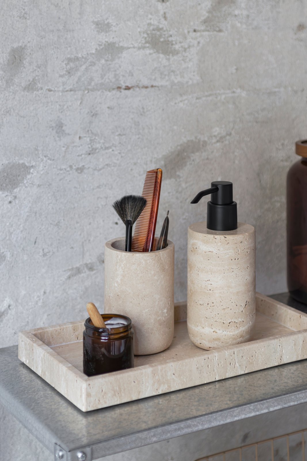 Mette Ditmer TRAVERTINE Tvålpump, Linne - Azalea Home