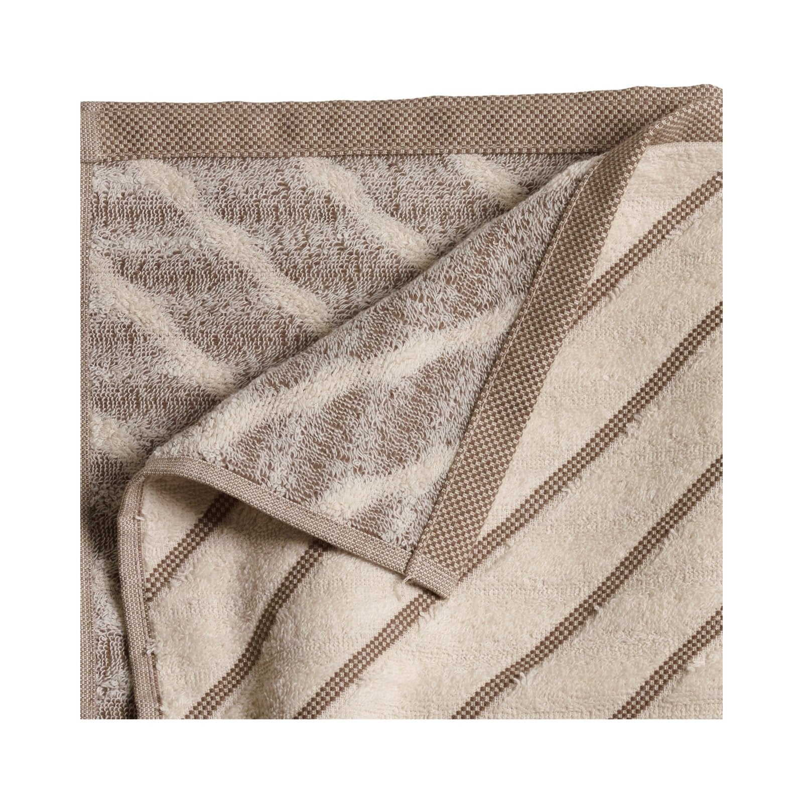 Mogihome Duschhandduk Masumi Rand 70x140, Brun - Azalea Home