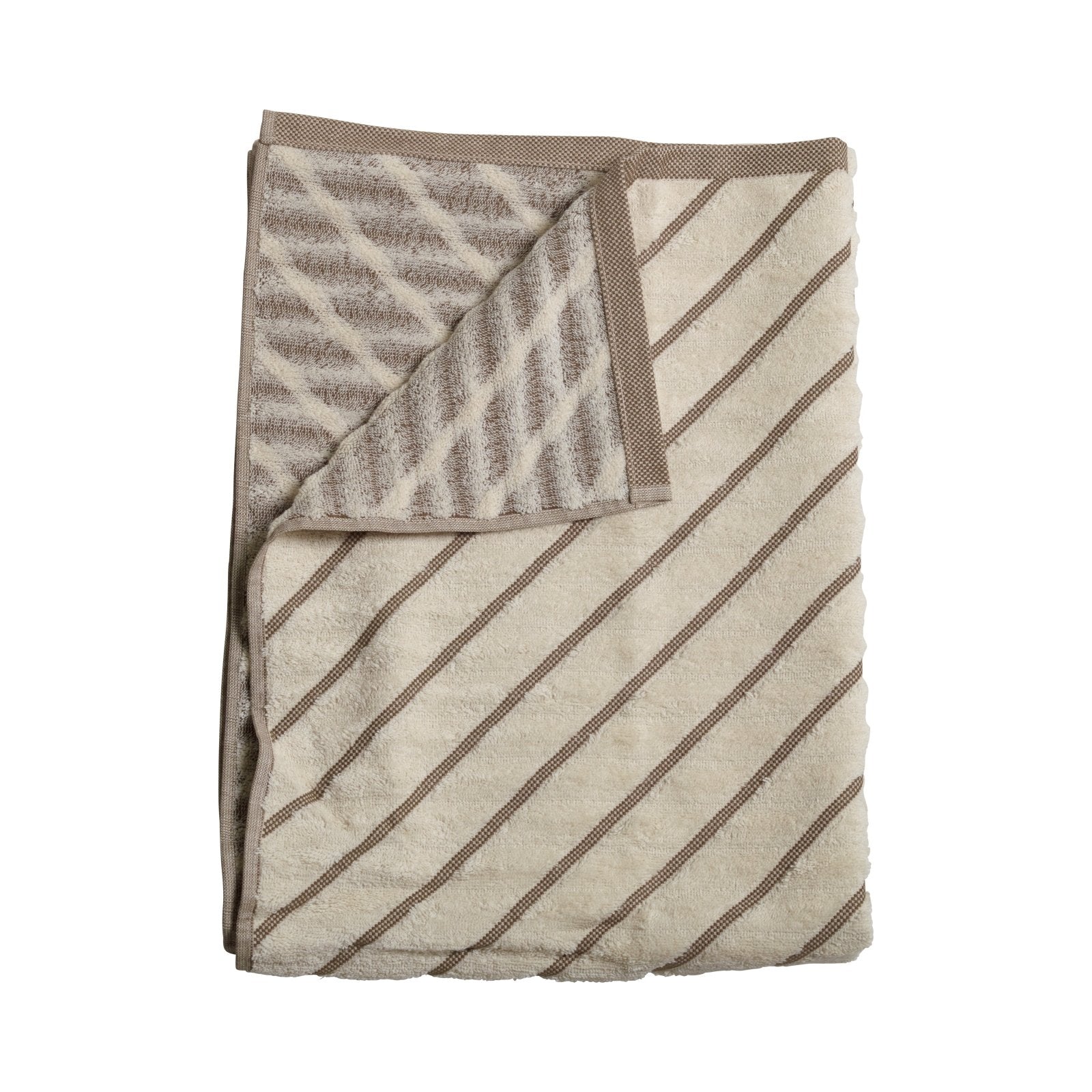 Mogihome Duschhandduk Masumi Rand 70x140, Brun - Azalea Home