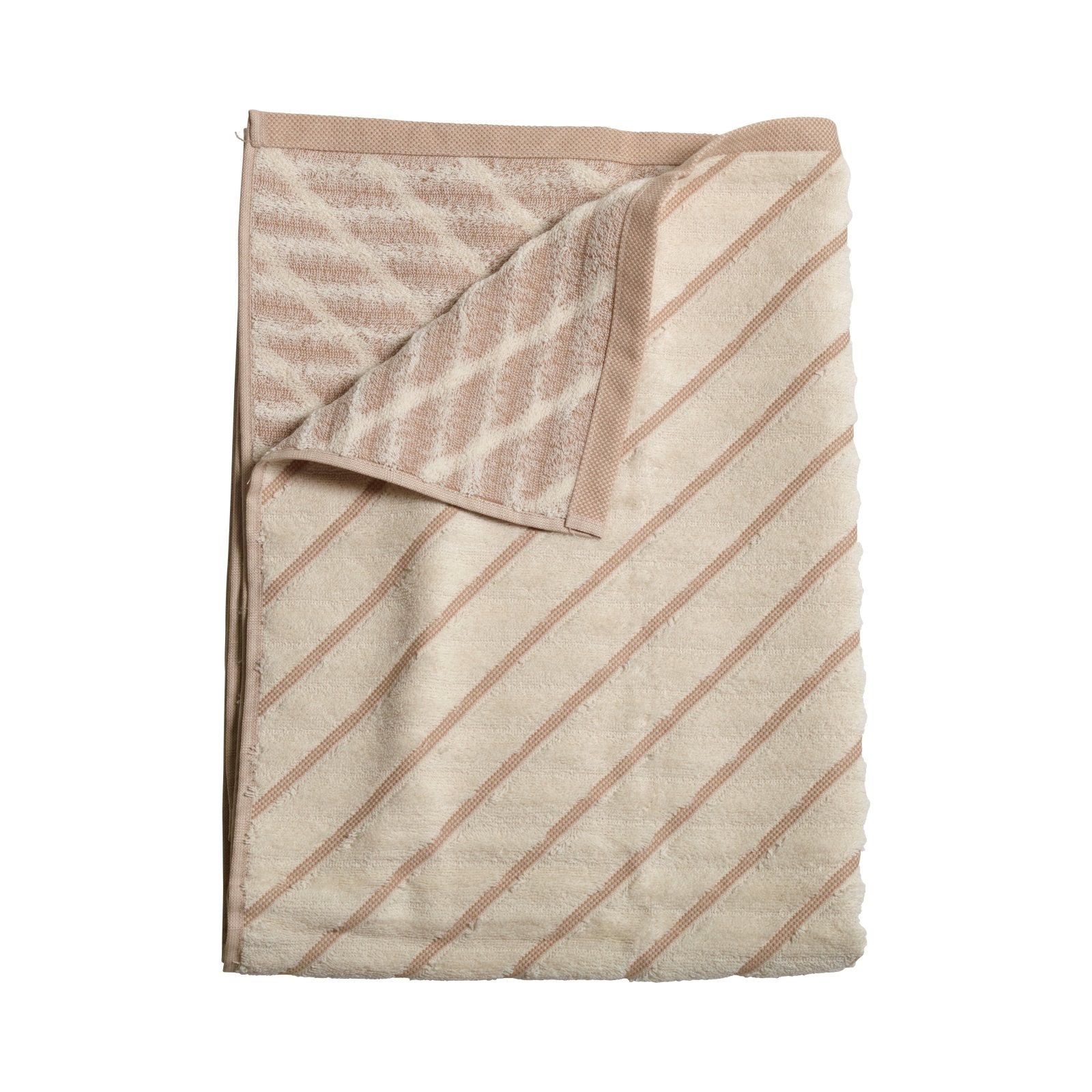 Mogihome Duschhandduk Masumi Rand 70x140, Puder - Azalea Home