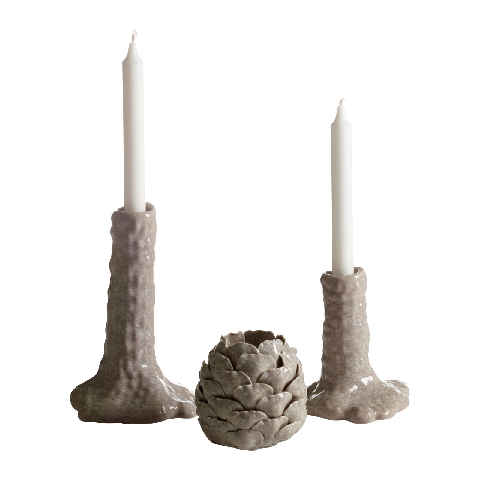 Mogihome Ljusstake Lizzie, Liten, Beige - Azalea Home