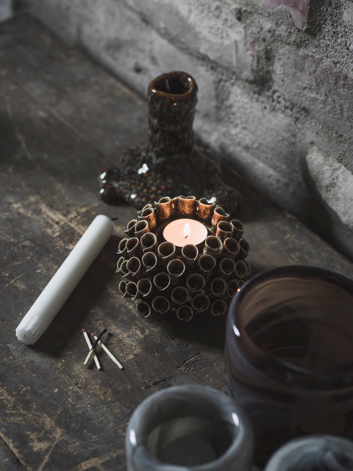 Mogihome Ljusstake Lizzie, Liten, Brun - Azalea Home