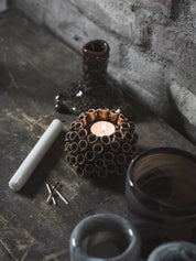 Mogihome Ljusstake Lizzie, Liten, Brun - Azalea Home