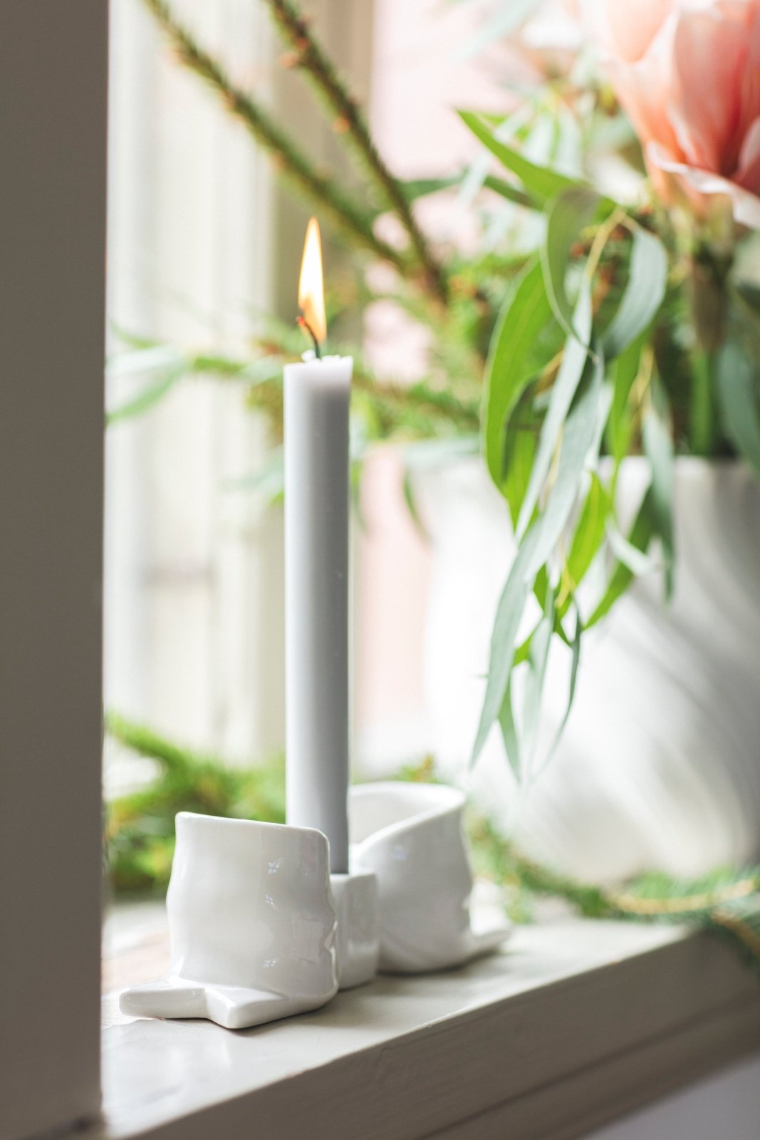 Mogihome Ljusstake Scarlett, Creme - Azalea Home