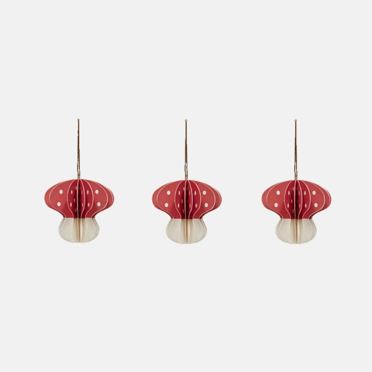 OYOY LIVING Christmas Mushroom Julhänge, 3 - Pack, Röd - Azalea Home