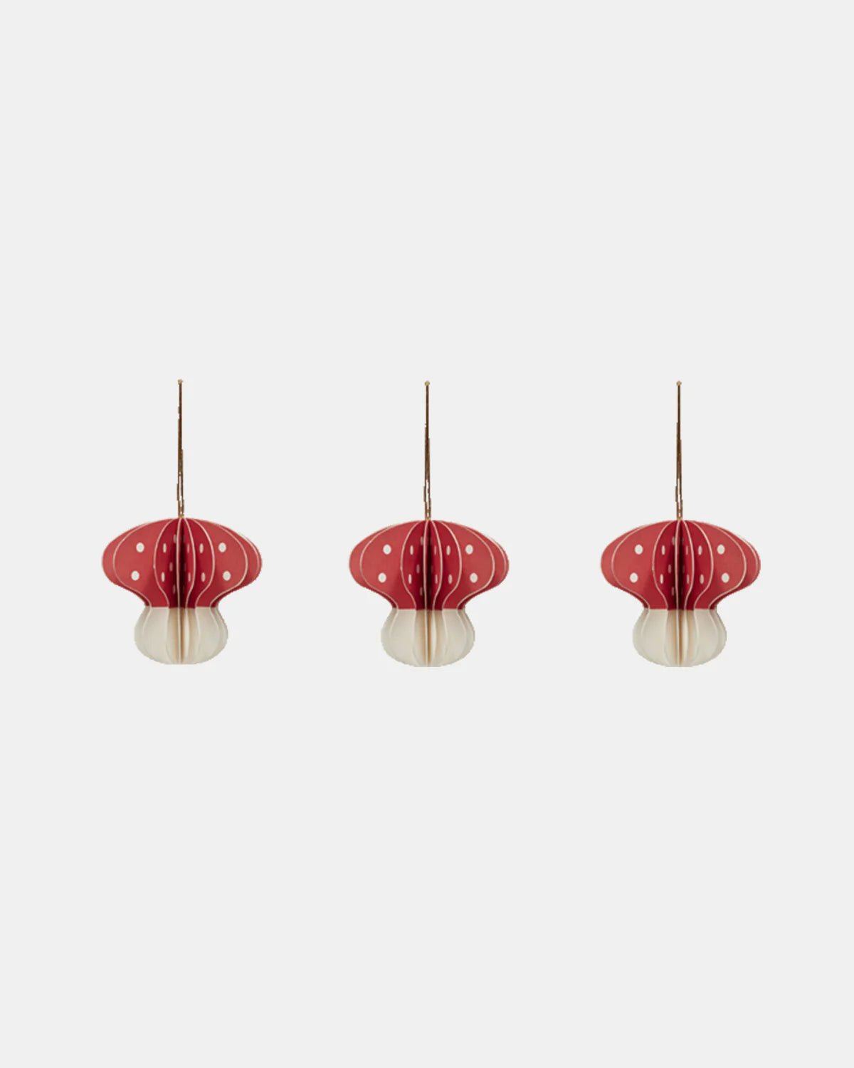 OYOY LIVING Christmas Mushroom Julhänge, 3 - Pack, Röd - Azalea Home