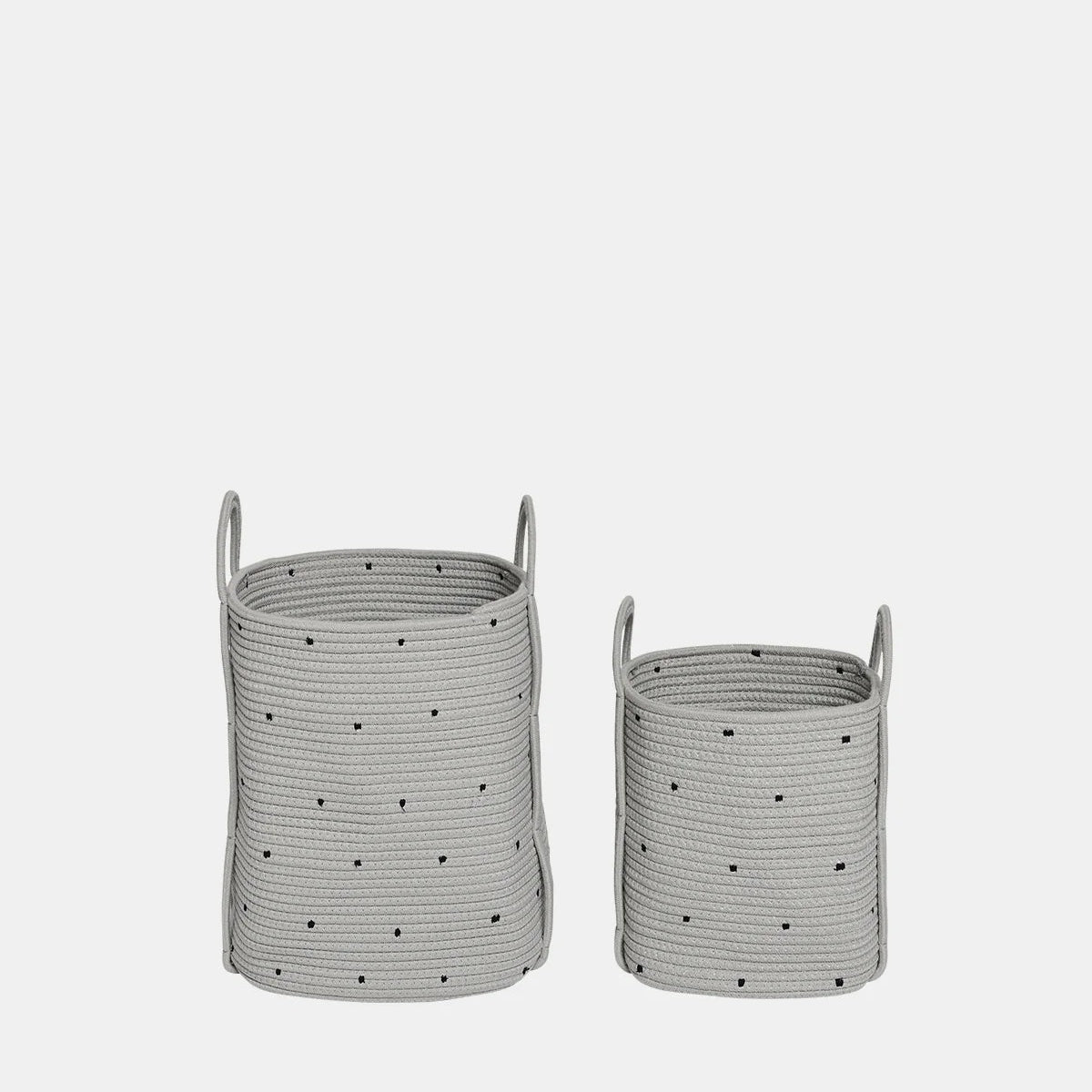 OYOY LIVING Dot Bomullskorg, 2 - Pack, Clay - Azalea Home