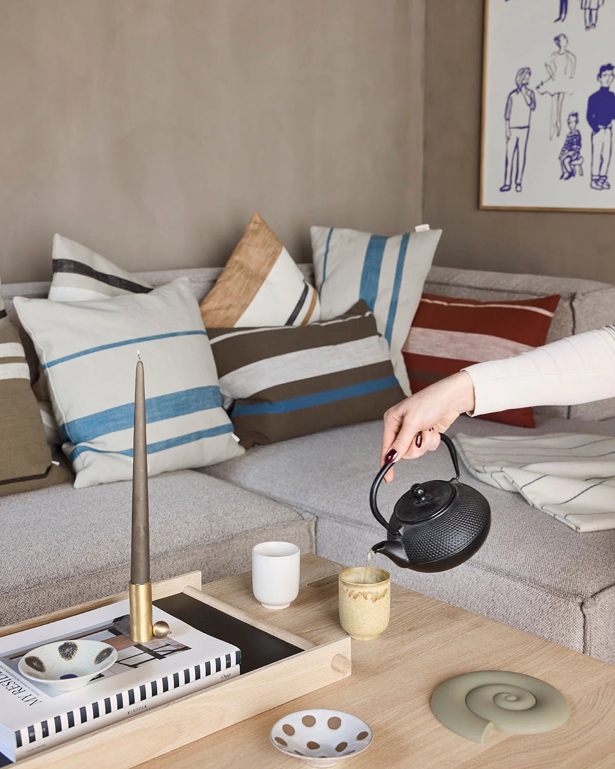 OYOY LIVING Fukai Kronljus, 2 - Pack, Taupe - Azalea Home