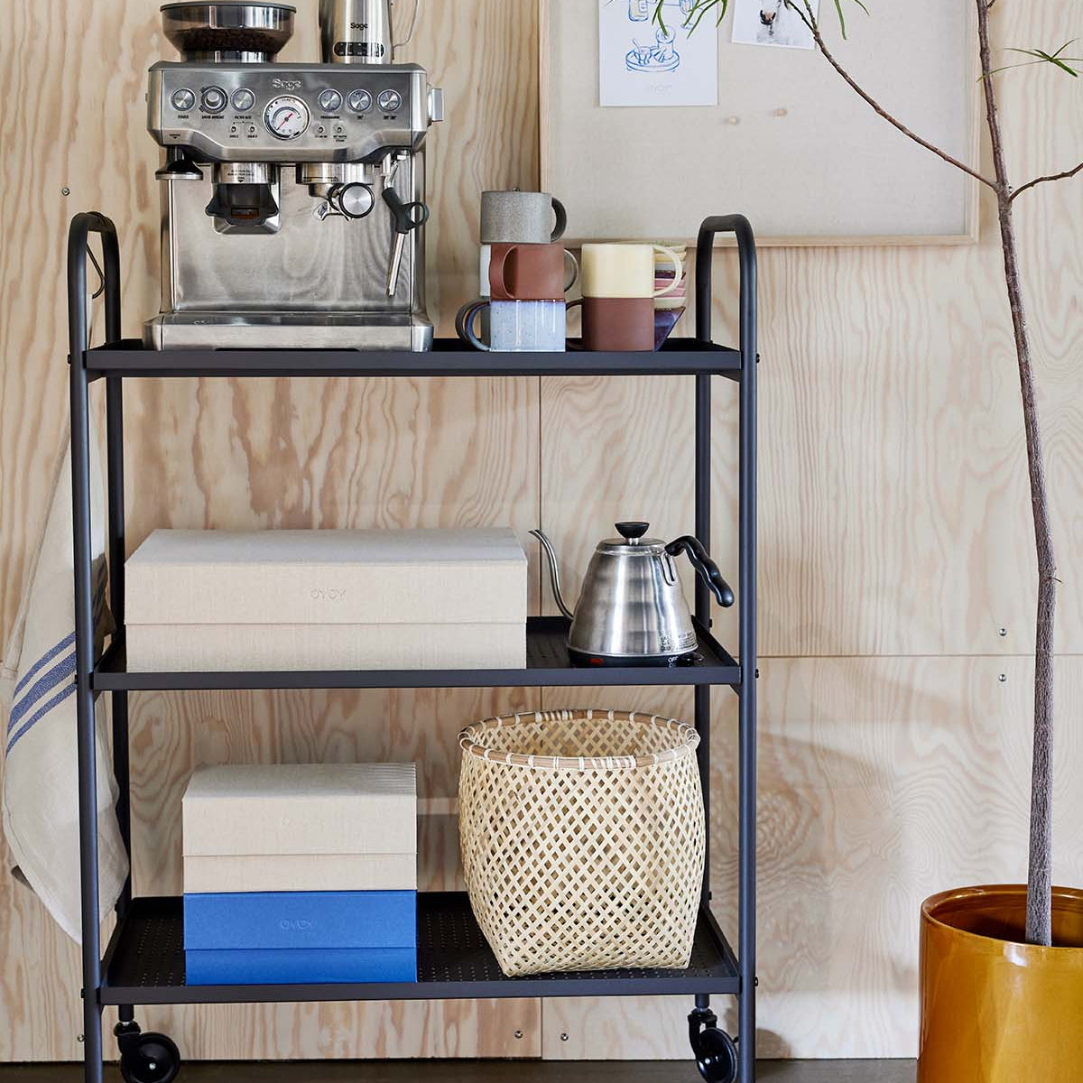 OYOY LIVING Maki Serveringsvagn, Svart - Azalea Home