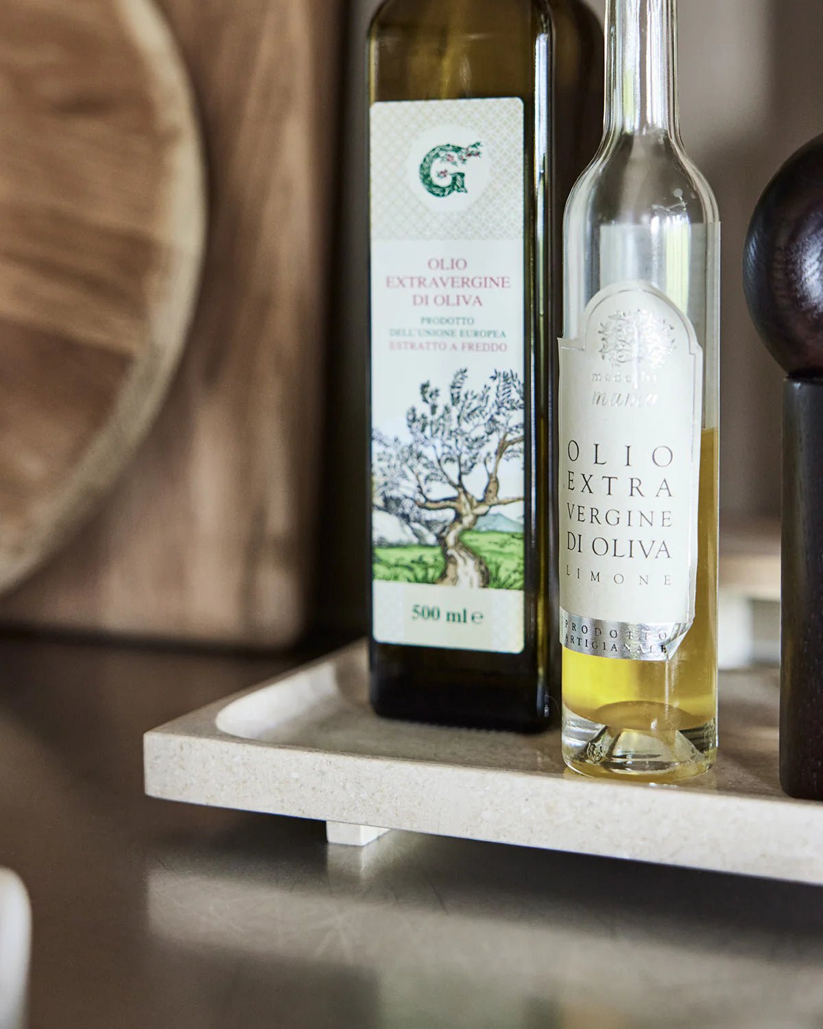 OYOY LIVING Savi Bricka Marmor 14x30, Beige - Azalea Home