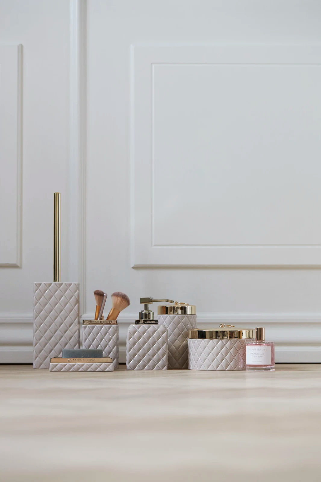 Portia Tvålpump H16, Camel / Guld