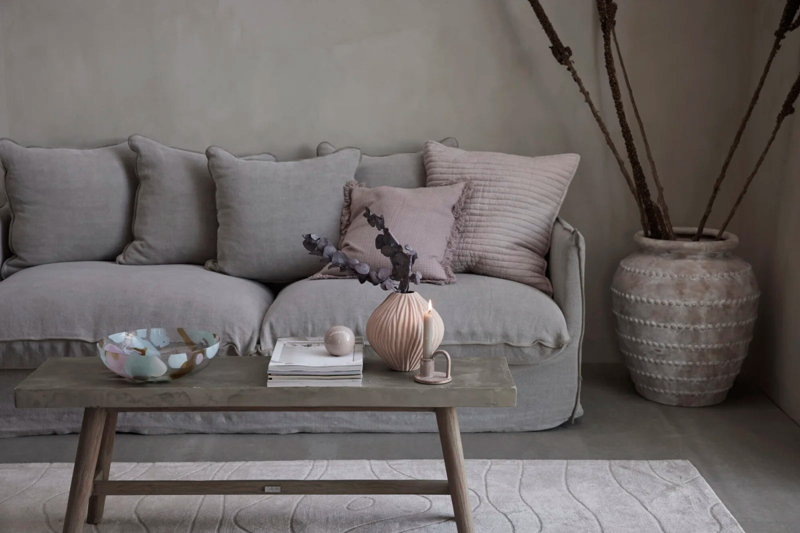 Dara Soffa 3-Sits, Dark Linen
