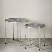 Marmilla Sidobord 2-Pack, Grå / Silver