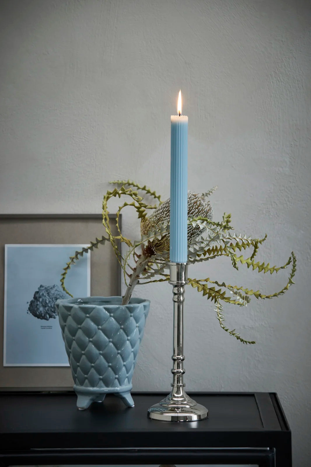 Ribbed Kronljus H25, Blå