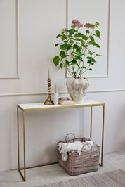 Marcera Konsolbord 100cm, Linen / Guld