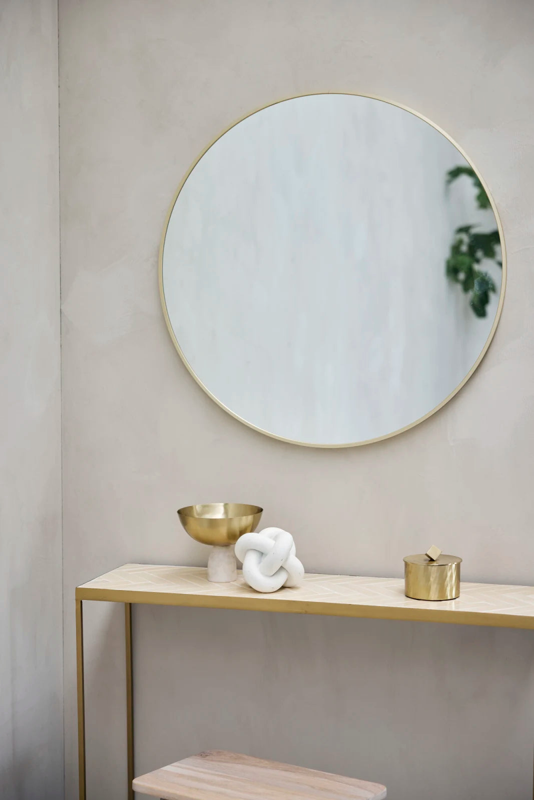 Marcera Konsolbord 100cm, Linen / Guld