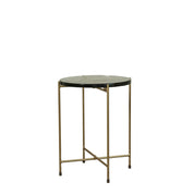 Marla sidobord 37x37, Smoke / Guld