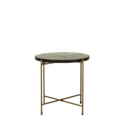 Marla sidobord 45x45, Smoke / Guld